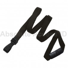 3/8" Bamboo Lanyard Black w/ Wide Plastic Hook (100 Qty) Series