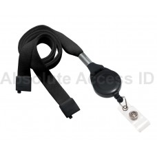 Break-Away Lanyard Badge Reel Combo BLACK (100 Qty) Series