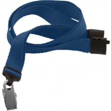 5/8" Ribbed Navy Blue Lanyard w/Bull Dog Clip (100 Qty) Series 5/8" Ribbed Navy Blue Lanyard w/Bull Dog Clip (100 Qty) Series
